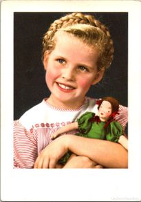 Postais: Niña con Muñeca de Trapo (2) - Postal Alemana - Ed. dqo nº 444 - 148x105mm